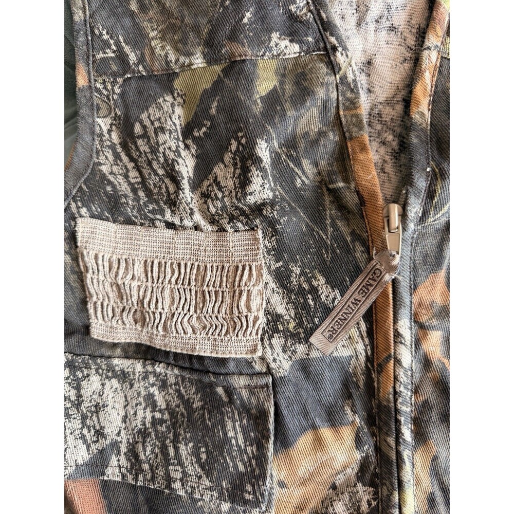 Vintage Game Winner Vest Mens Canvas Hunting Mossy Oak Utility Outdoors Sz XS - Picture 3 of 4